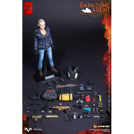 The DarkZone Agent Take back the city Tracy (manteau bleu) figurine échelle 1:6 Virtual Toys VM019R