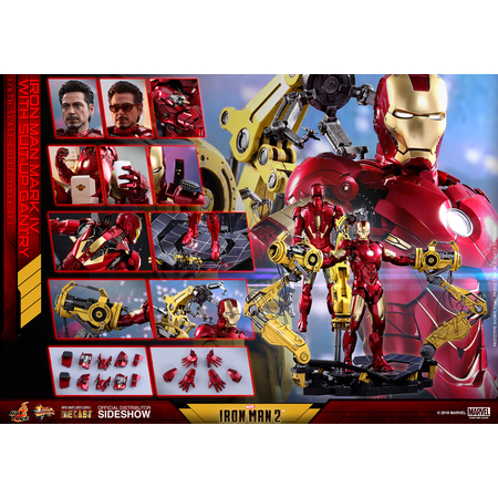 Iron Man 2 Iron Man Mark IV with Suit-Up Gantry DIECAST Movie Masterpiece Series Collectible Set Hot Toys 903100