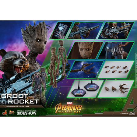 Avengers: Infinity War Groot et Rocket Série Movie Masterpiece figurines échelle 1:6 Hot Toys 903423