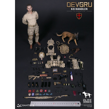 DEVGRU K9-handler in Afghanistan figurine avec chien échelle 1:6 Dam Toys 78040