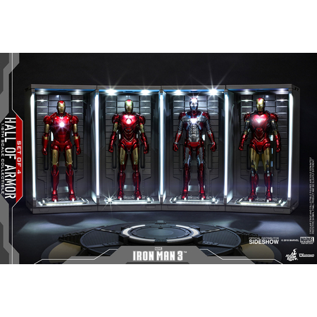 Hall of Armor Ensemble de 4 Diorama Iron Man 3 pour figurines 1:6 Hot Toys 904264