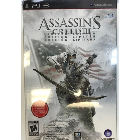 Assassin's Creed III Limited Edition Tin Box Playstation 3 (PS3) with Figure and Game (Opened Product)