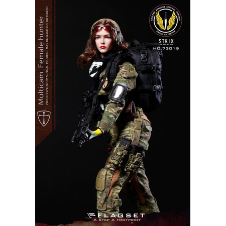 Multicam Femme Chasseuse Angela figurine 1:6 Flagset 73015