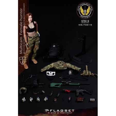 Multicam Femme Chasseuse Angela figurine 1:6 Flagset 73015