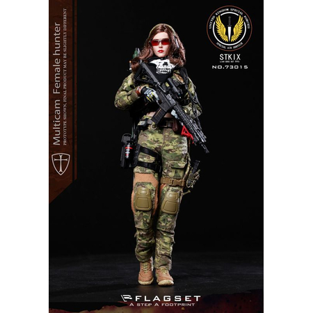 Multicam Femme Chasseuse Angela figurine 1:6 Flagset 73015