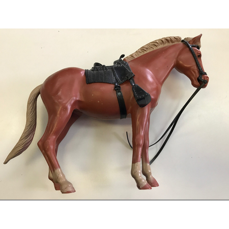 Cheval en plastique brun Marx pour figurine 12 po