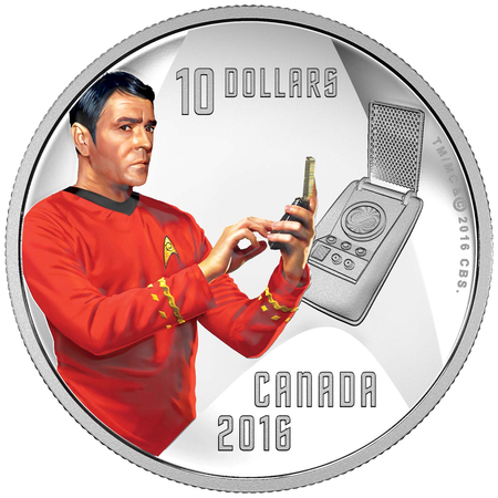 Star Trek 50e Anniversaire pièce de 10$ CDN en argent fin (2016) Scotty Monnaie Royale Canadienne