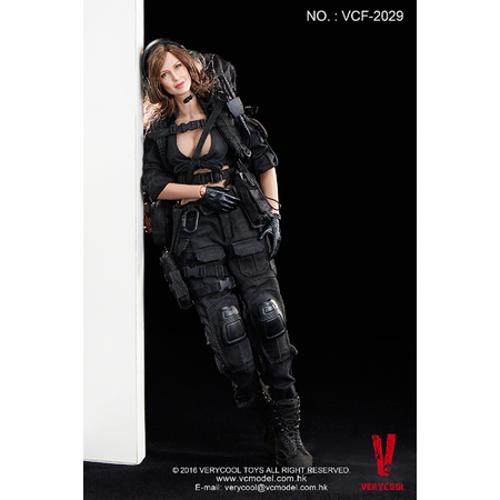 Female Shooter figurine 1:6 (vêtements noirs) Very Cool Model VCF-2029