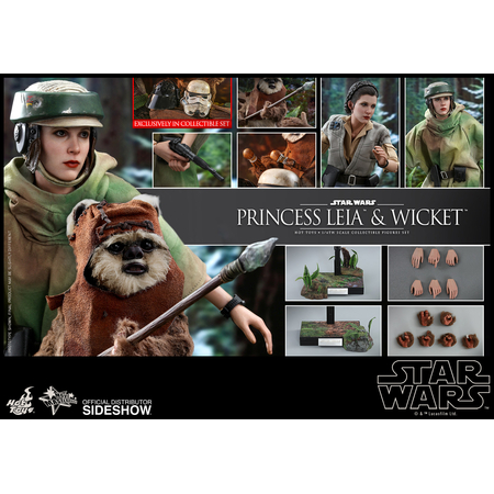 Princess Leia & Wicket (Ewok) 12 inch Star Wars Episode VI: Return of the Jedi by Hot Toys 905143 MMS551