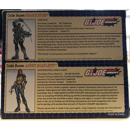 GI Joe Snake Eyes and Agent Scarlett 20e Anniversaire Hasbro 53273