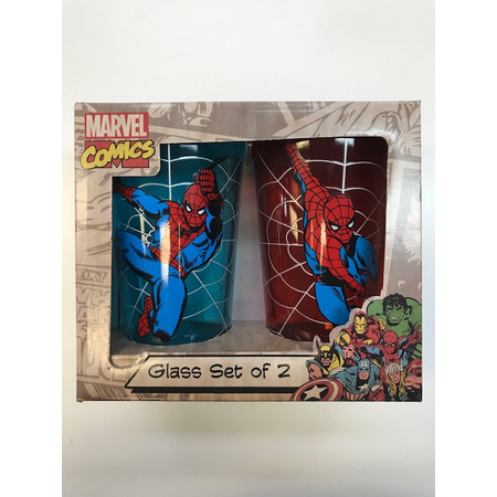 ​Spider-Man Glass Set of 2 (One Blue and One Red)