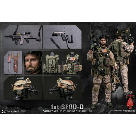 1st SFOD-D Combat Applications Group Gunner figurine 1:6 Damtoys 78074