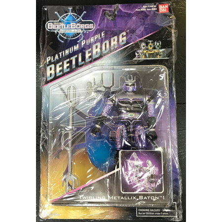 Saban's BeetleBorgs Metallix Platinum Purple (1997) figurine 6 po Bandai