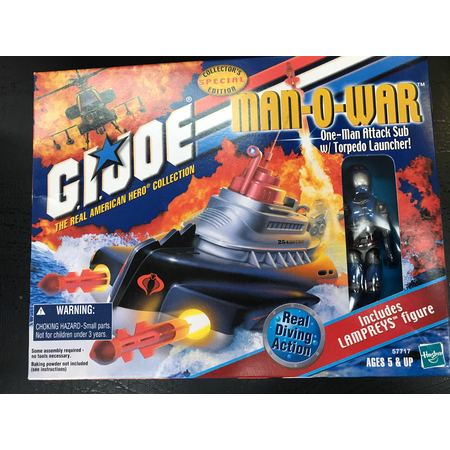 GI Joe (2000) Man-O-War One-Man Attack Sub w/Torpedo launcher incluant figurine Lampreys Hasbro