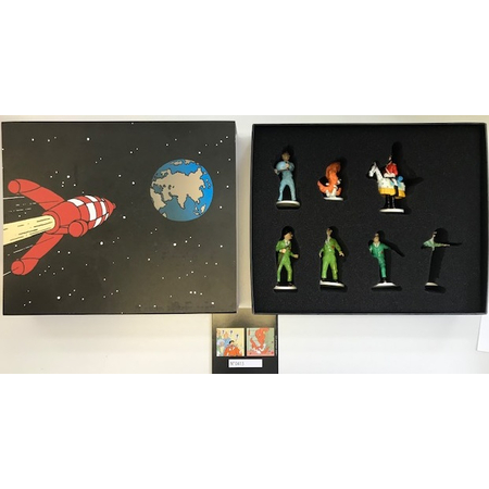 Tintin Objectif Lune/On a Marché sur la Lune Coffret de 7 Micro Figurines