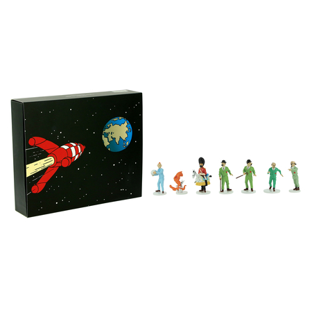 ​​Tintin Objectif Lune/On a Marché sur la Lune Coffret de 7 Micro Figurines