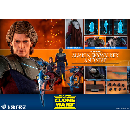 Star Wars: The Clone Wars Anakin Skywalker and STAP 1:6 figure set Hot Toys 906795