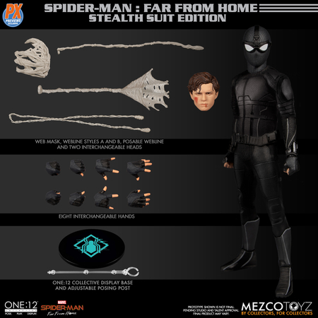 ​One-12 Collective Marvel PX Spider-Man Stealth Suit Mezco Toyz