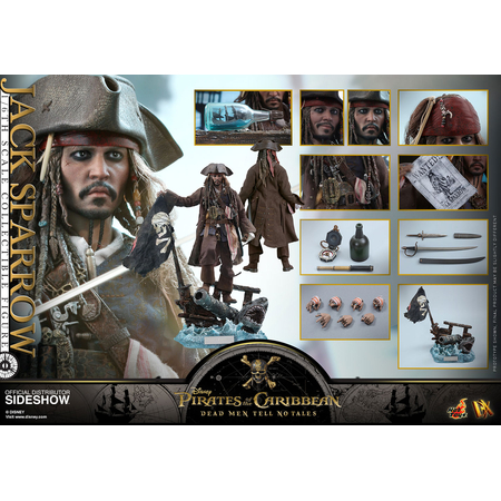 Pirate des Caraïbes Dead Men Tell No Tales Jack Sparrow figurine échelle 1:6 Hot Toys 903044