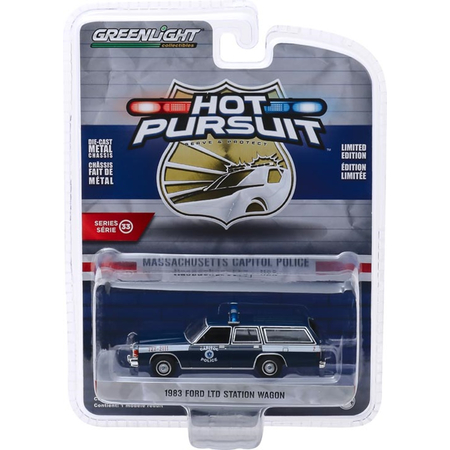 Hot Pursuit 1983 Ford LTD Station Wagon Capitol Police 1:64 Greenlight Collectibles 42900-A