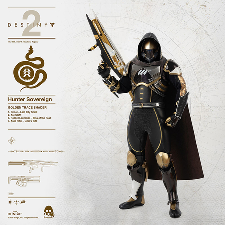 Hunter Sovereign (Golden Trace Shader) 1:6 figure Threezero 907067