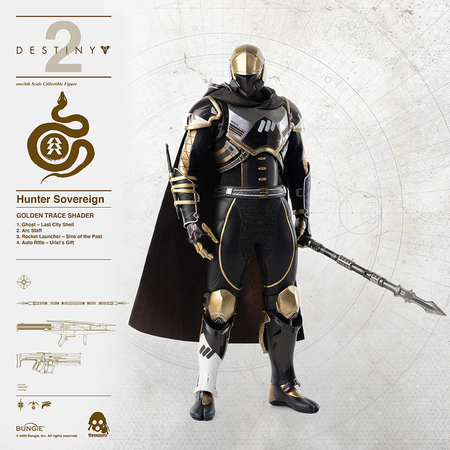 Hunter Sovereign (Golden Trace Shader) 1:6 figure Threezero 907067