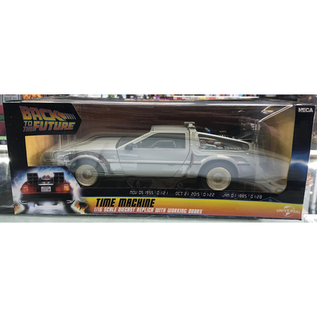 Back To The Future Die-Cast Time Machine (DeLorean) Échelle 1/16 Avec Portières Fonctionnelles NECA