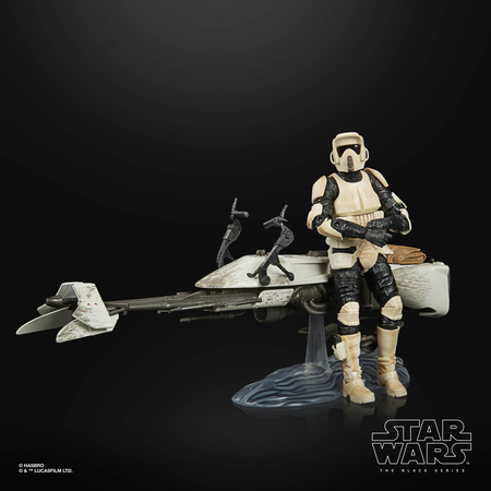 Star Wars The Black Series 6-inch Speeder Bike with Scout Trooper & The Child (Baby Yoda) Hasbro