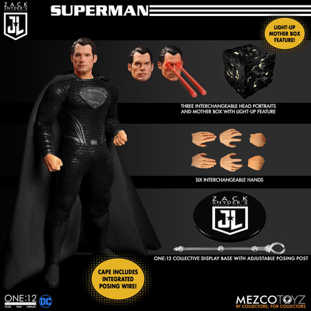 One:12 DC Batman Superman Flash Collective Zack Snyder's Justice League coffret de 3 Figurines de Luxe Mezco Toyz 76732