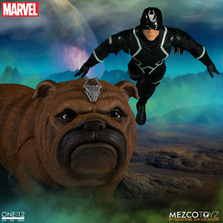 One-12 Collective Marvel Inhumans Black Bolt & Lockjaw Figurines Mezco Toyz 77100