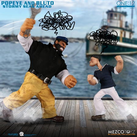 One-12 Collective Popeye & Bluto Stormy Seas Ahead Action figures Deluxe Box Set Mezco Toyz 76471