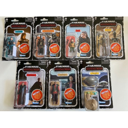 Star Wars The Mandalorian 3.75 The Retro Collection Kenner Série 1 Ensemble de 7 Figurines Hasbro