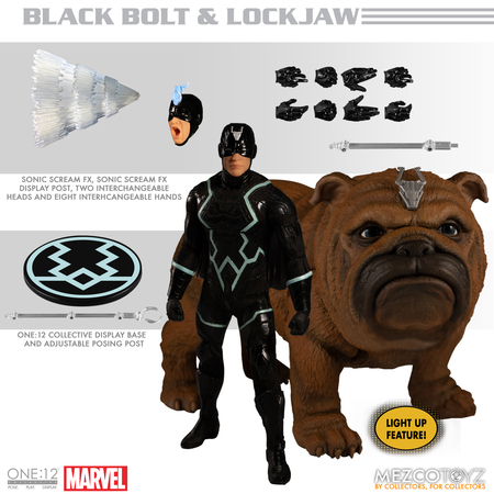 One-12 Collective Marvel Inhumans Black Bolt & Lockjaw Action figures Mezco Toyz 77100