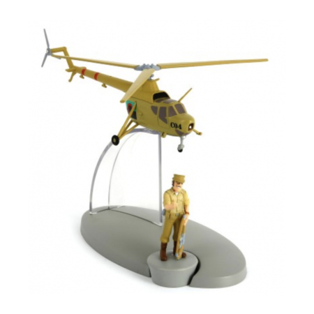 Tintin et les Picaros L'hélicoptère avec figurine et livre Édition Moulinsart