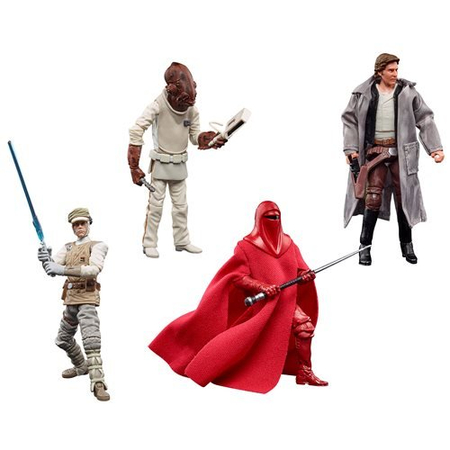 ​​Star Wars The Vintage Collection 3.75-inch Set of 4 Figures New Edition "Re-Issue" (Luke Skywalker Hoth. Han Solo Endor, Royal Guard, Admiral Ackbar) Hasbro