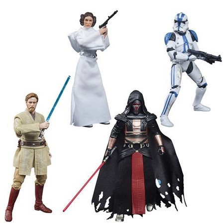 Star Wars The Black Series Archive 6-inch Wave 5 (501st Legion Clone Trooper, Leia Organa, Darth Revan, Obi-Wan Kenobi) Set of 4 Figures Hasbro