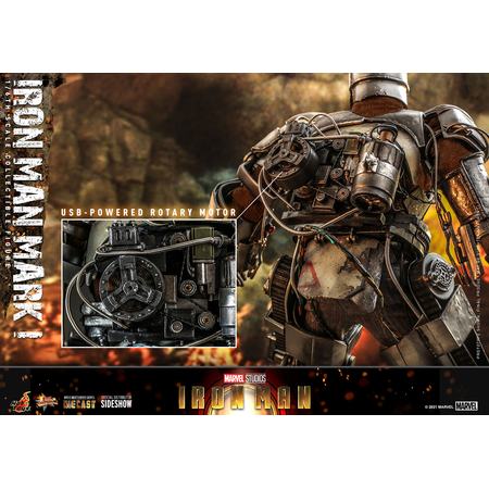 Marvel Iron Man Mark I (MK1) Figurine échelle 1:6 Diecast Hot Toys 908901 MMS605-D40