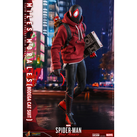 Marvel Miles Morales (costume avec le chat Bodega) Figurine Échelle 1:6 Hot Toys 908143