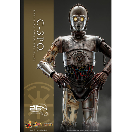 Star Wars: Attack of the Clones C-3PO 1:6 Scale Figure Hot Toys 911039 MMS650-D46