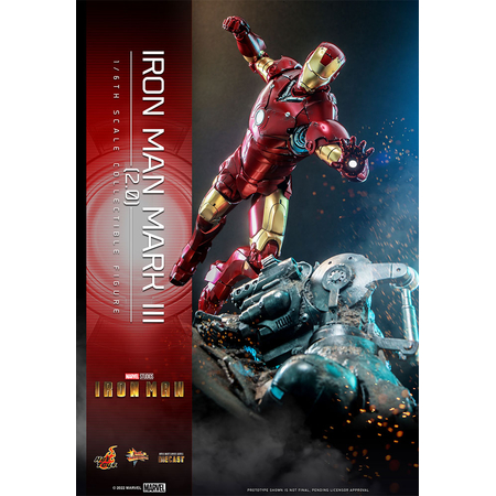 Marvel Iron Man Mark III (2_0) Figurine Échelle 1:6 Diecast Hot Toys 911579 MMS664-D48