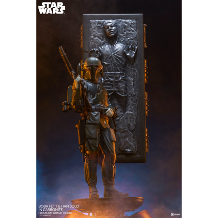 Star Wars Boba Fett and Han Solo in Carbonite Premium Format Figure Sideshow Collectibles 400373