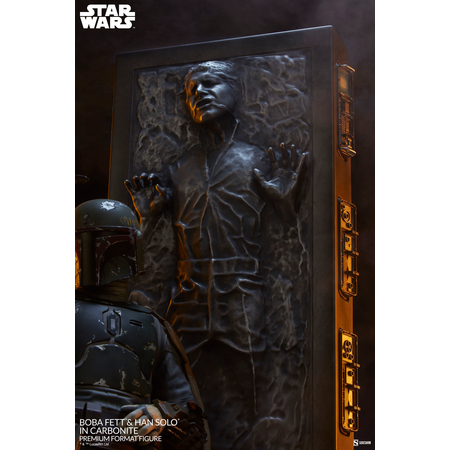 Star Wars Boba Fett and Han Solo in Carbonite Premium Format Figure Sideshow Collectibles 400373