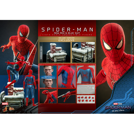 Marvel Spider-Man (Nouveau costume rouge et bleu) Version de Luxe Spider-Man: No Way Home Figurine Échelle 1:6 Hot Toys 912036 MMS680
