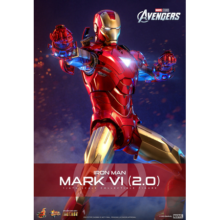 Marvel Iron Man Mark VI (2_0) 1:6 Scale Figure Diecast Hot Toys 912103 MMS687-D52