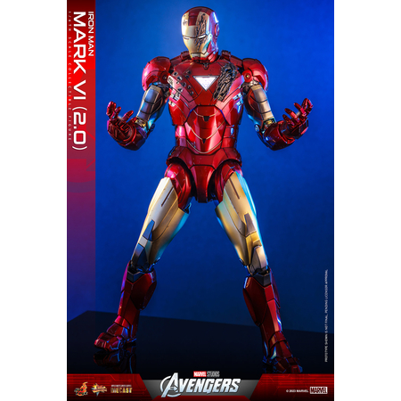 Marvel Iron Man Mark VI (2_0) 1:6 Scale Figure Diecast Hot Toys 912103 MMS687-D52