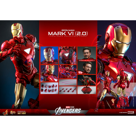 Marvel Iron Man Mark VI (2_0) 1:6 Scale Figure Diecast Hot Toys 912103 MMS687-D52