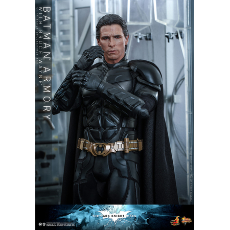 DC Batman Armory with Bruce Wayne 1:6 Scale Figure Set Hot Toys 911374 MMS702