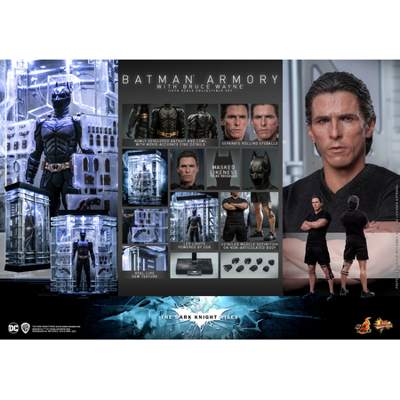 DC Batman Armory with Bruce Wayne 1:6 Scale Figure Set Hot Toys 911374 MMS702