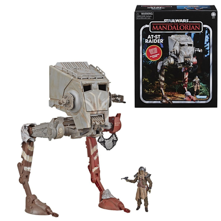 Star Wars The Vintage Collection The Mandalorian AT-ST Raider Vehicle with Klatooinian Raider 3,75-inch scale Hasbro E6997