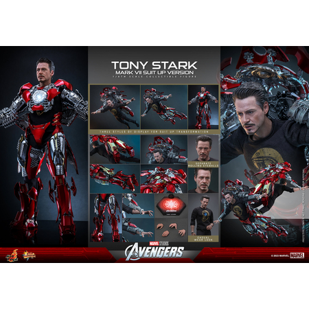 Marvel Tony Stark (Mark VII Suit-Up Version) 1:6 Scale Figure Hot Toys 912584 MMS718
